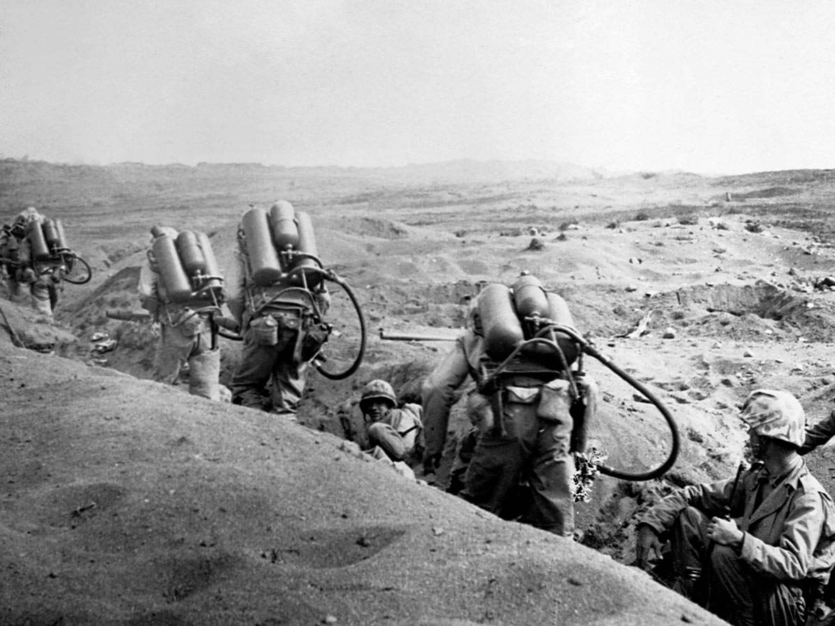 Old-Style Military Flamethrowers