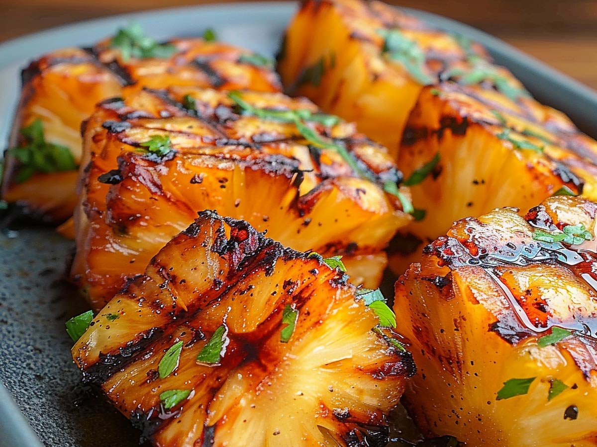 Grilled Tequila-Cilantro Pineapple