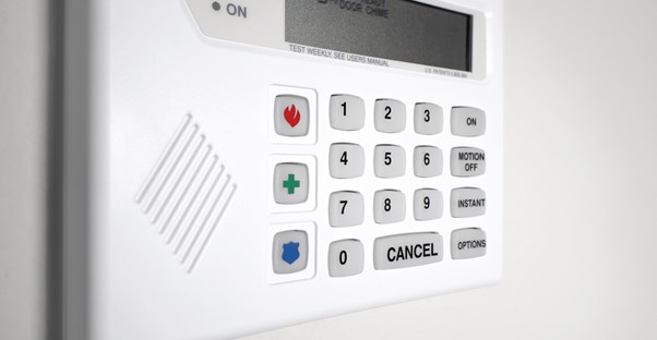 a home security system control panel