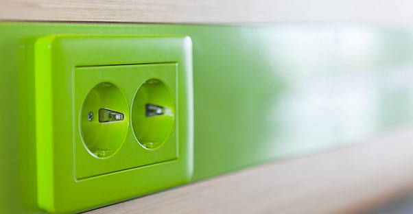 A green power plug to represent energy efficient appliances