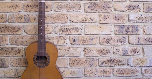 Country Music Acoustic Guitar Leaning On A Wall