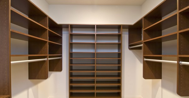 A closet with a lot of storage space