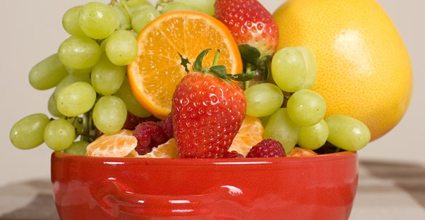 A bowl of fruit that can help acid reflux.
