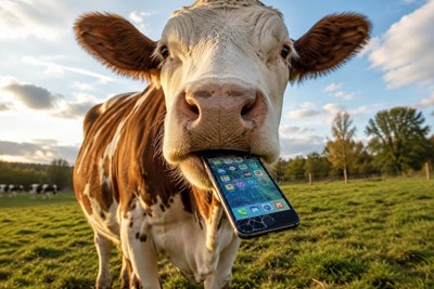 a cow swallowing an iphone from a crazy insurance claim story