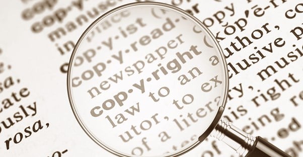 Copyright magnified from a dictionary page