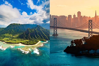 hawaii and california