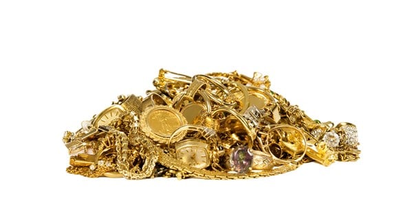 Pile of scrap gold