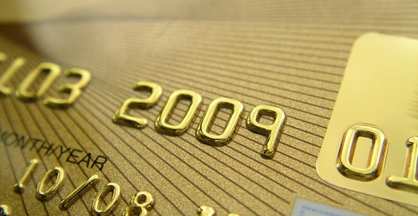 Close up of a secured credit card's card number