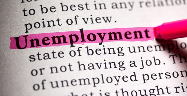 The word "Unemployment" highlighted followed by a definition