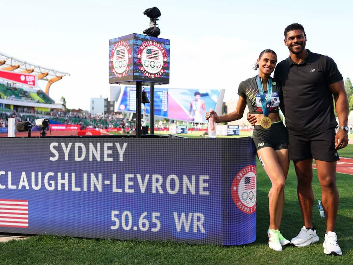 Sydney McLaughlin-Levrone and Andre Levrone, Jr.