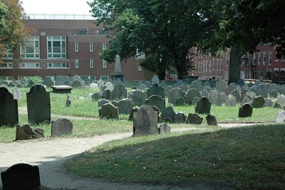 A cemetery in the North End area of Boston.
