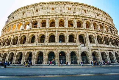 the exterior of the colosseum in rome, italy