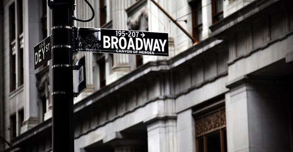 a street sign in new york says broadway