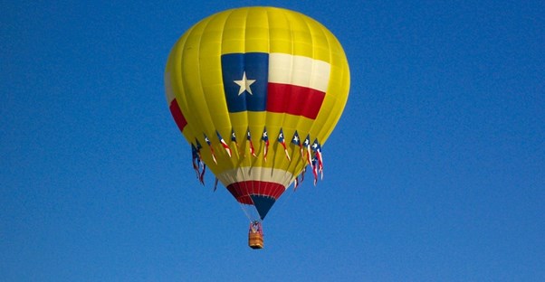 Air Texas Hot Air Balloons gives you a birds eye view of the city of Houston.