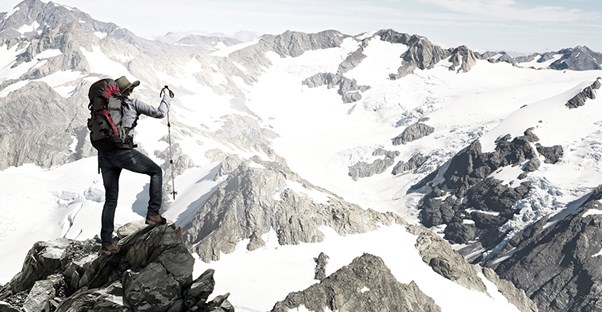 A man on a mountain 