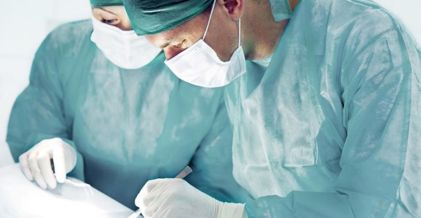 Doctors perform laparoscopy