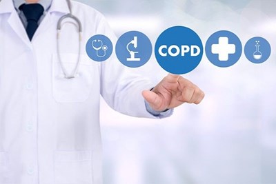 Doctor touching COPD button