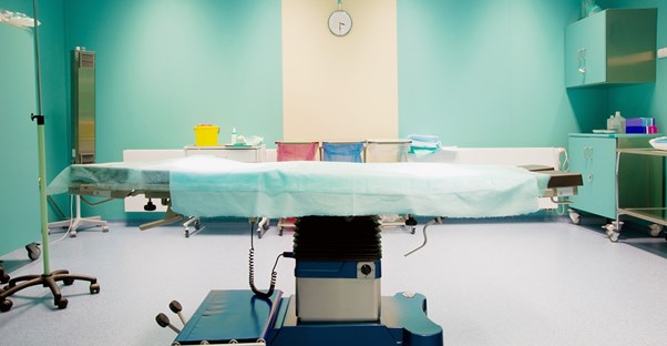 an operating table where vasectomies are performed