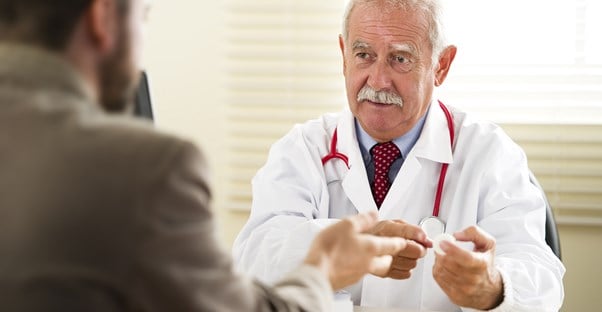 a doctor explaining albuterol to a patient